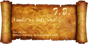 Tamási Dávid névjegykártya